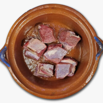 Bryn köttet i olja i omgångar