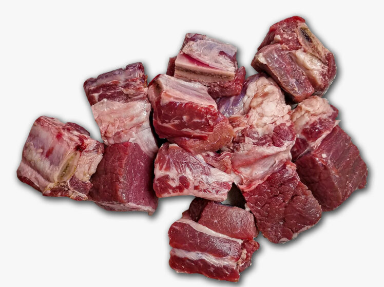 Kuber av revben av biff