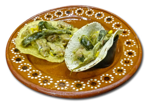 Rajas Poblanas — Krämig poblanochili med majs, vegetarisk eller med kyckling