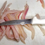 Fisk skuren i remsor