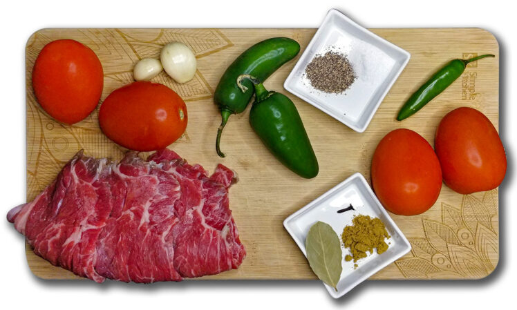 Ingredienser till Bistec a la Mexicana