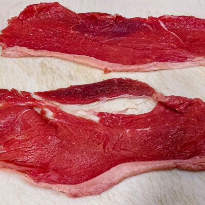 Toppryggbiff eller lövbiff i tunna skivor