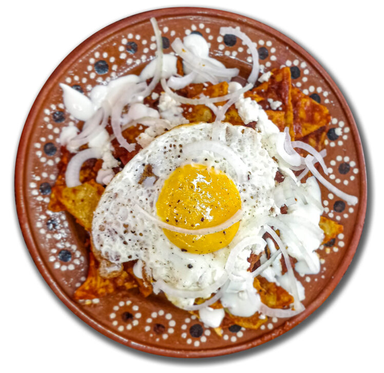 Röda Chilaquiles med ägg