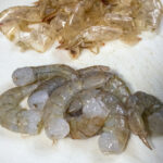 Skala räkorna och ta bort tarmkanalen