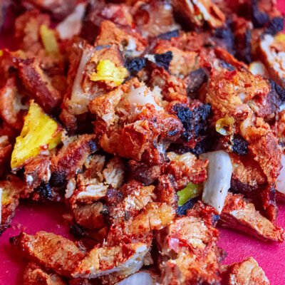 Färdigskuret kött till tacos al pastor