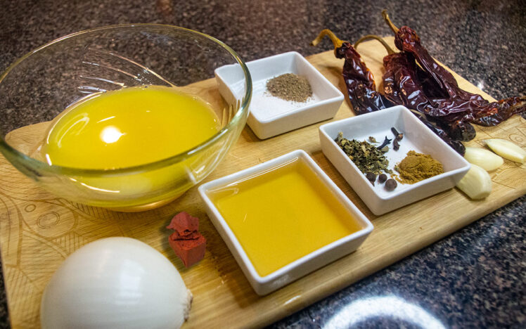 Ingredienser till tacos al pastor