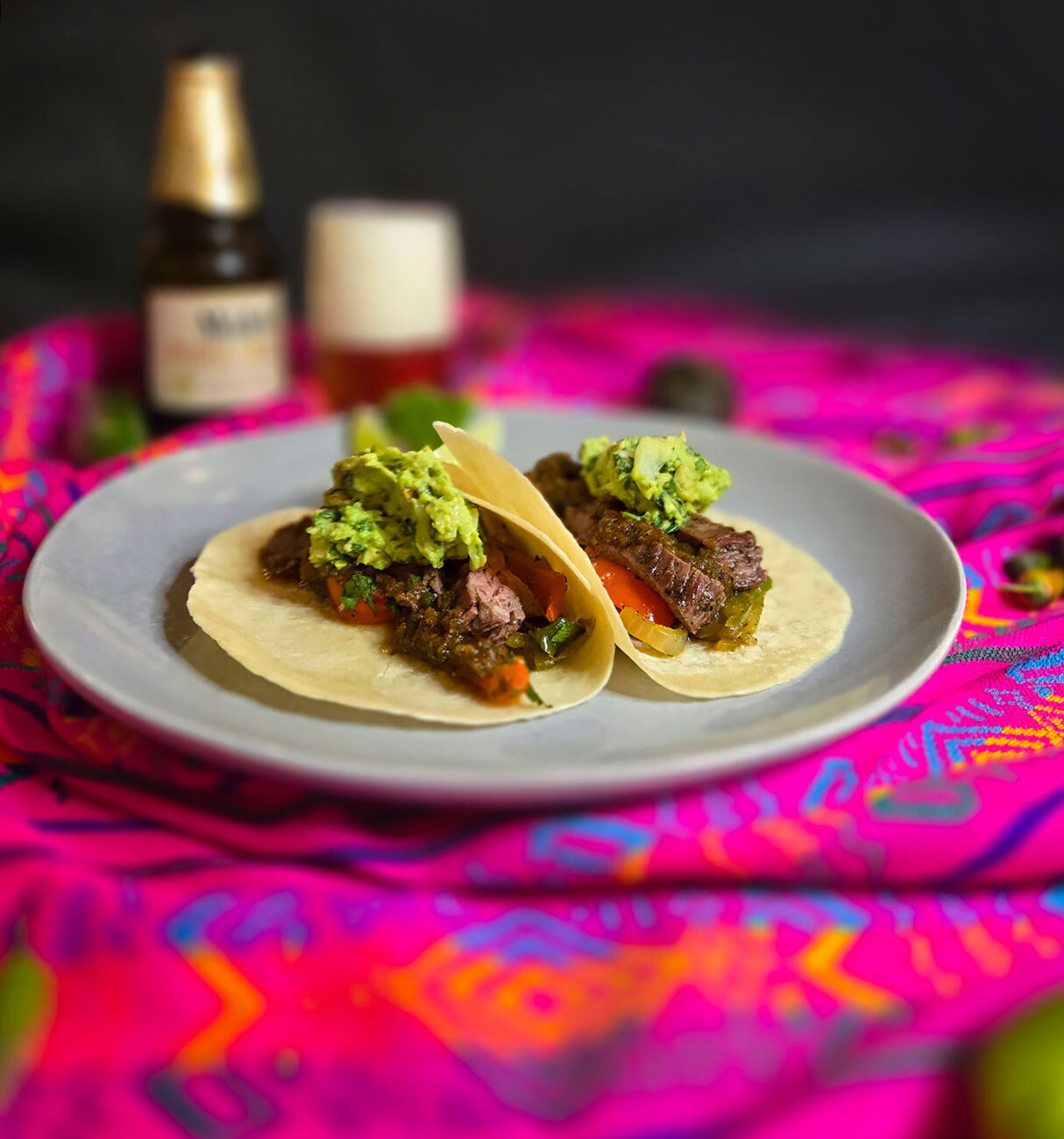 Grillade fajitas med arrachera (flankstek)