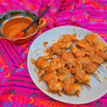 Räkor med glaze, redo för grillen