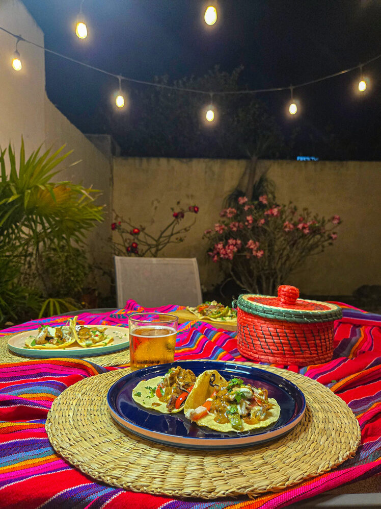 Tacos de Alambre med bacon och fläsk